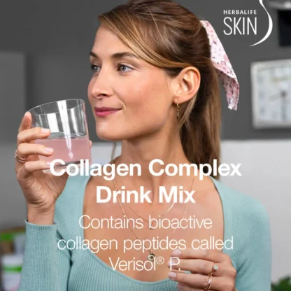 lady drinking herbalife collagen complex