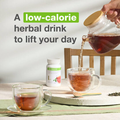 Herbalife Tea pouring into cup low calorie