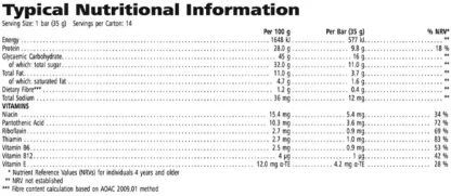 herblaife protein bars nutritional information